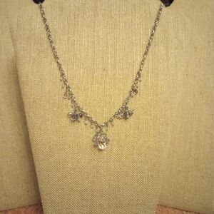 Elegant Silver Necklace with Crystal Accents